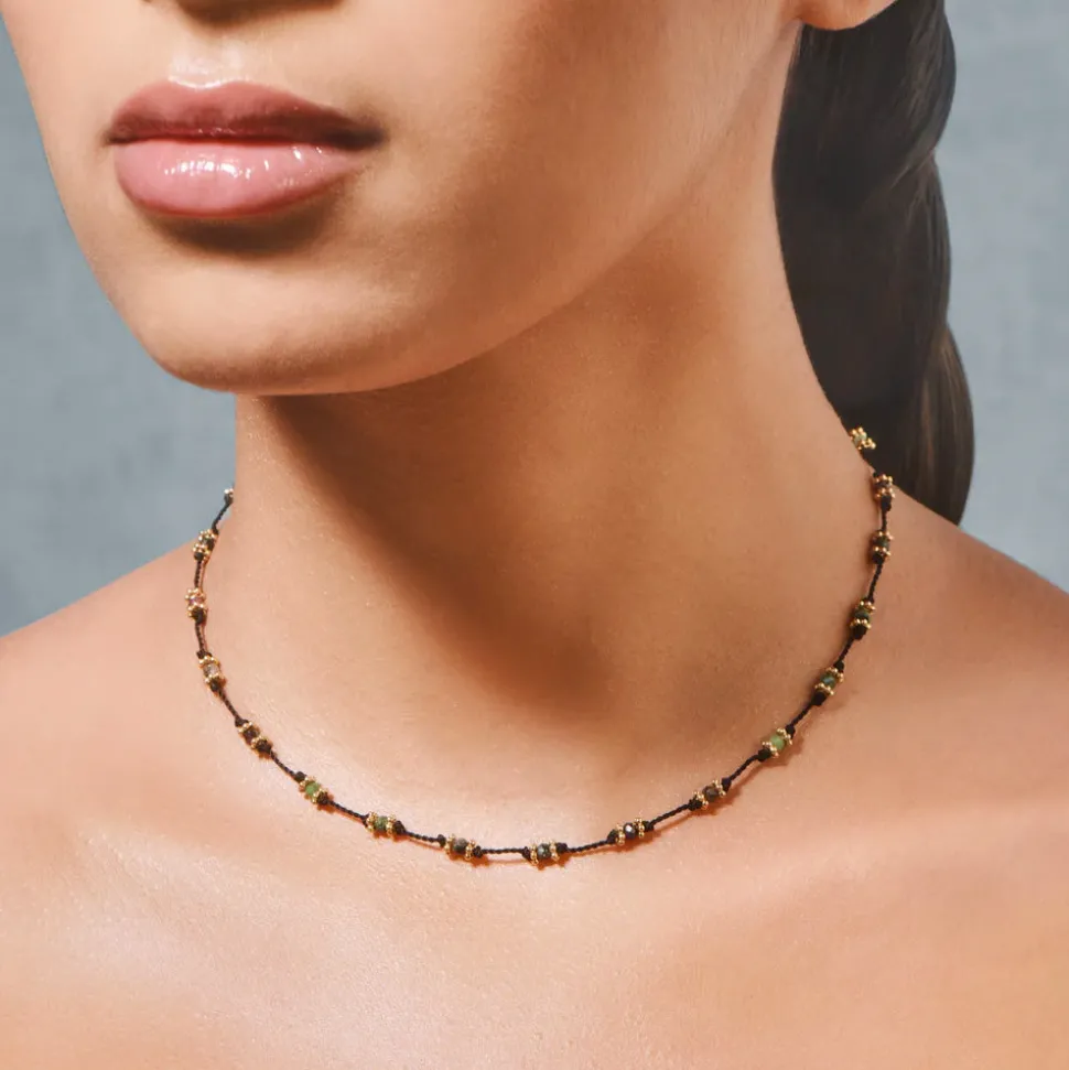 Femme TITYARAVY Colliers-- Collier Lotus - Noir Zoïsite