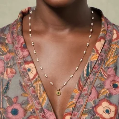 Femme #N/A Colliers-Tityaravy - Collier Malä-Saï perles - Rose