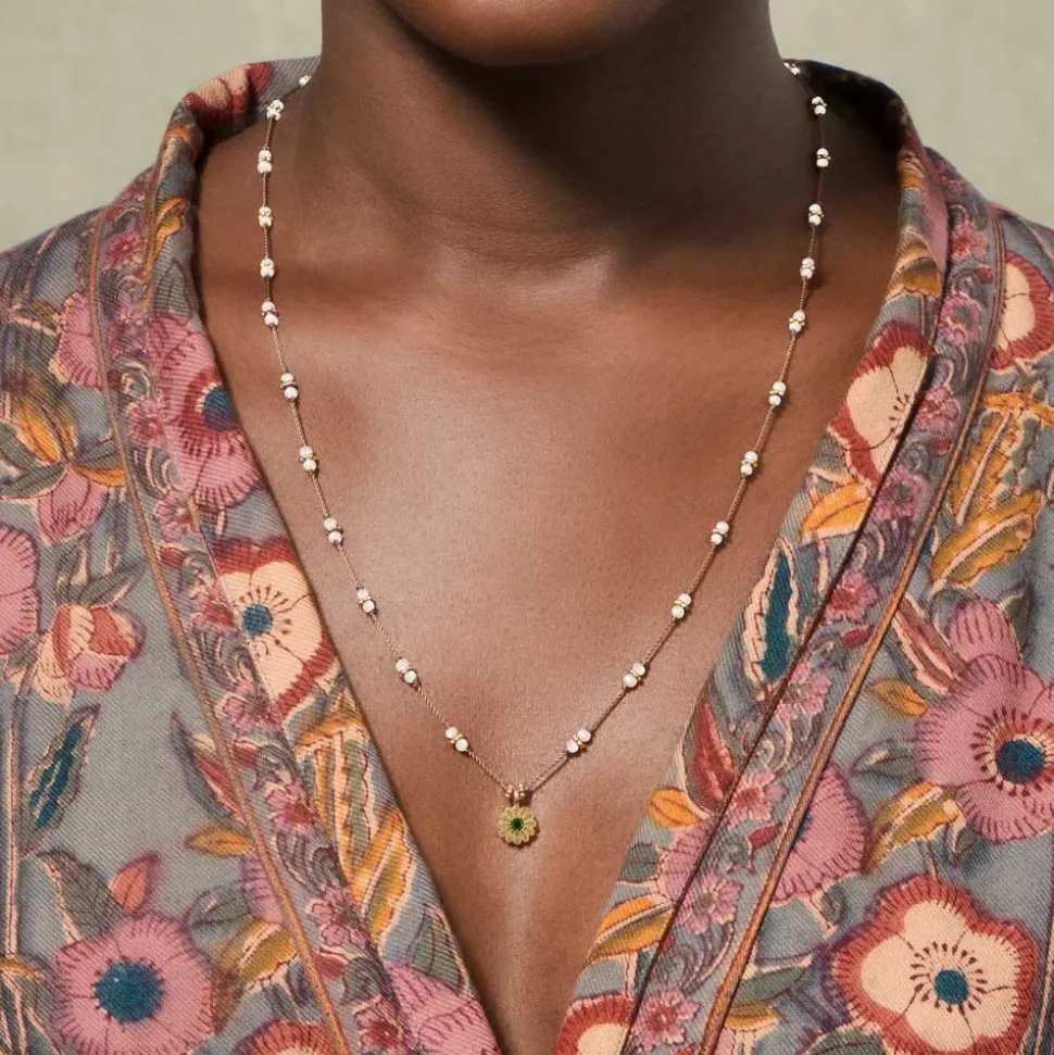 Femme #N/A Colliers-Tityaravy - Collier Malä-Saï perles - Rose
