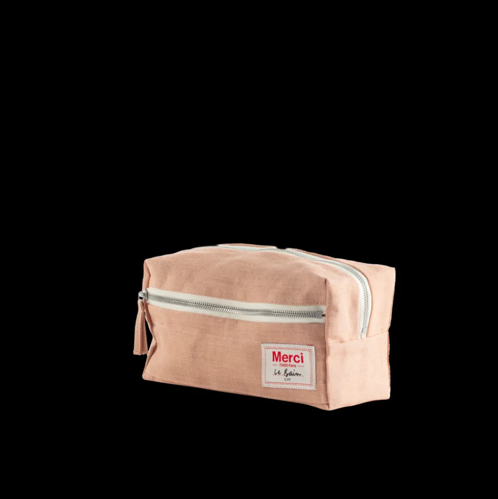200 LINTEX Trousses De Toilette|Accessoires De Salle De Bain-Trousse de toilette en lin lavé - Rose Argile