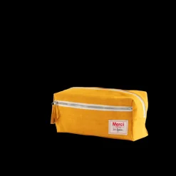 200 LINTEX Trousses De Toilette|Accessoires De Beauté-Trousse de toilette en lin lavé - Jaune Vallauris