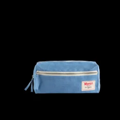 200 LINTEX Trousses De Toilette|Accessoires De Beauté-Trousse de toilette en lin lavé - Bleu Paros