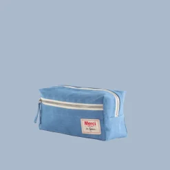 200 LINTEX Trousses De Toilette|Accessoires De Beauté-Trousse de toilette en lin lavé - Bleu Paros