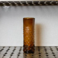 1108 SALAHEDDIN Vases-Vase Bulles en verre soufflé - Ambre